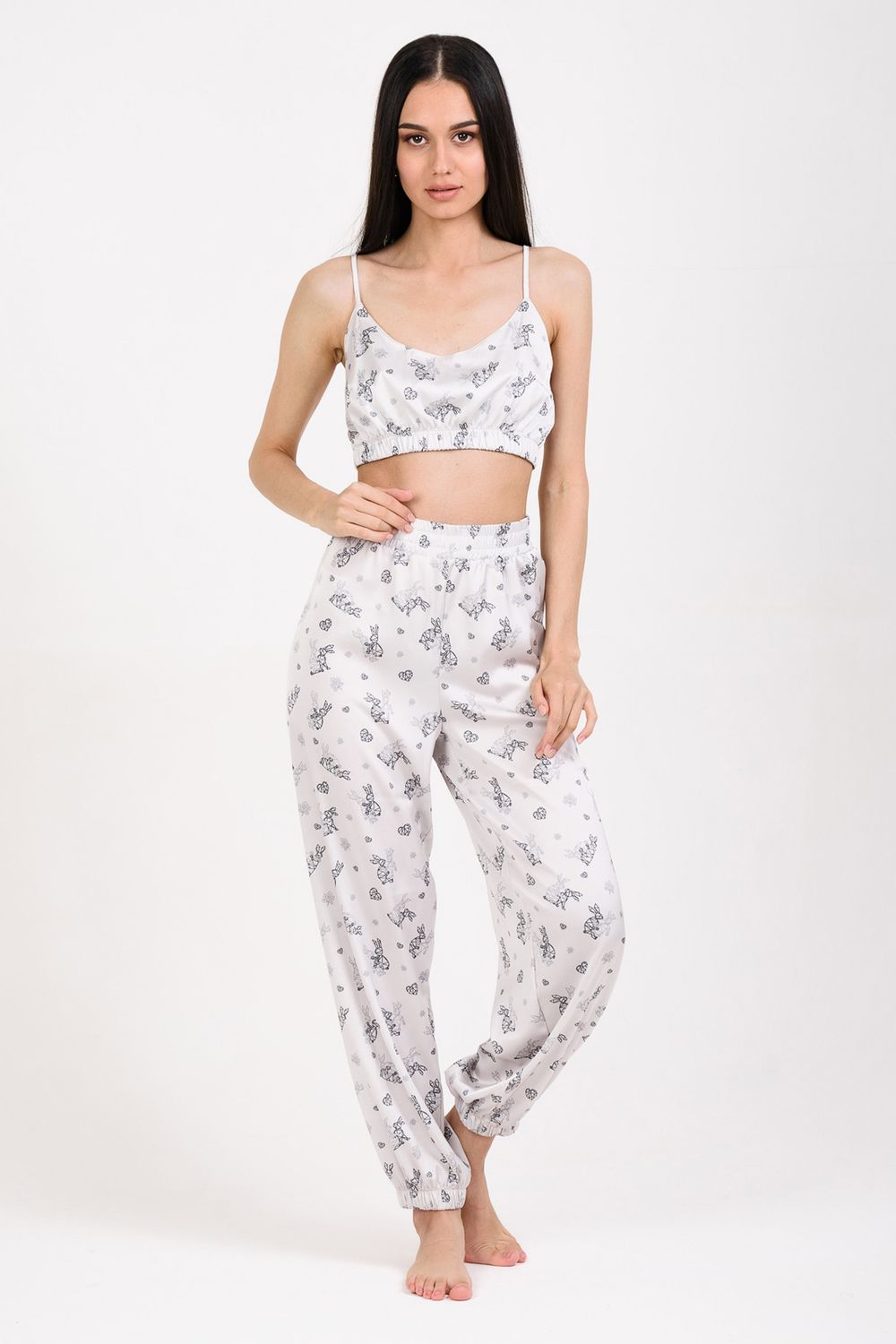 Пижама Hot Story Are you ready (топ + брюки) - бежевый