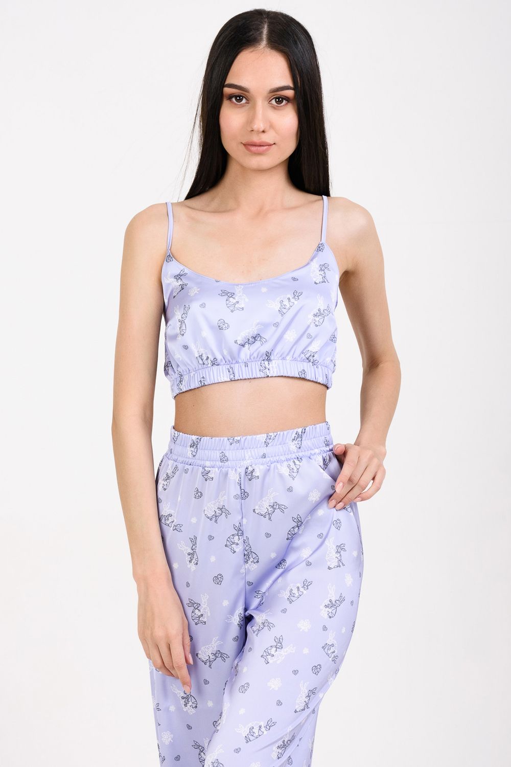 Пижама Hot Story Are you ready (топ + брюки) - сиреневый