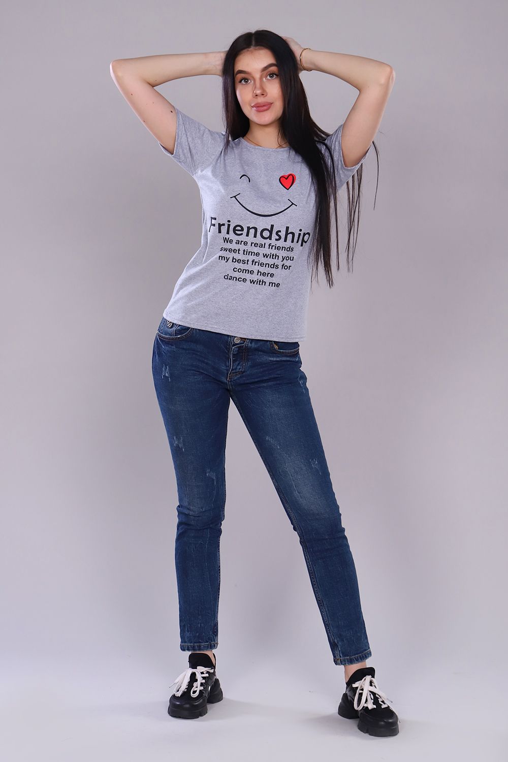 Футболка 24853 - серый меланж