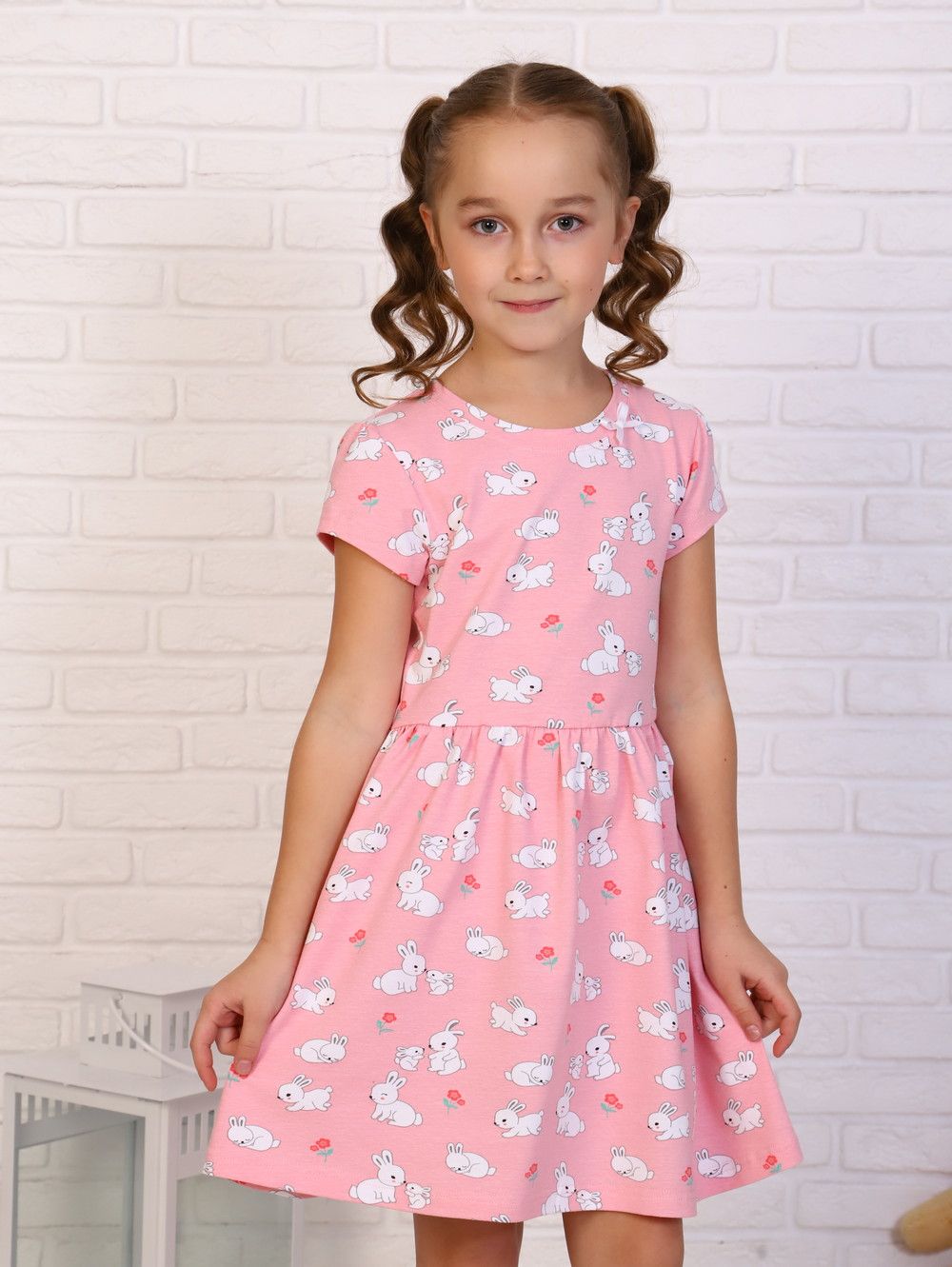Платье Белый хвостик - розовый