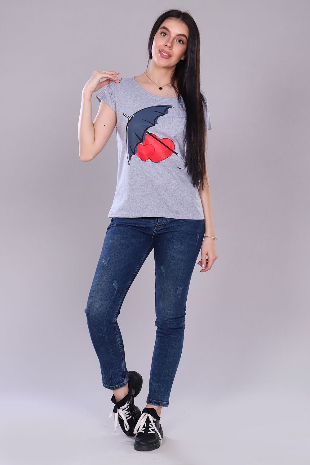 Футболка 24854 - серый меланж