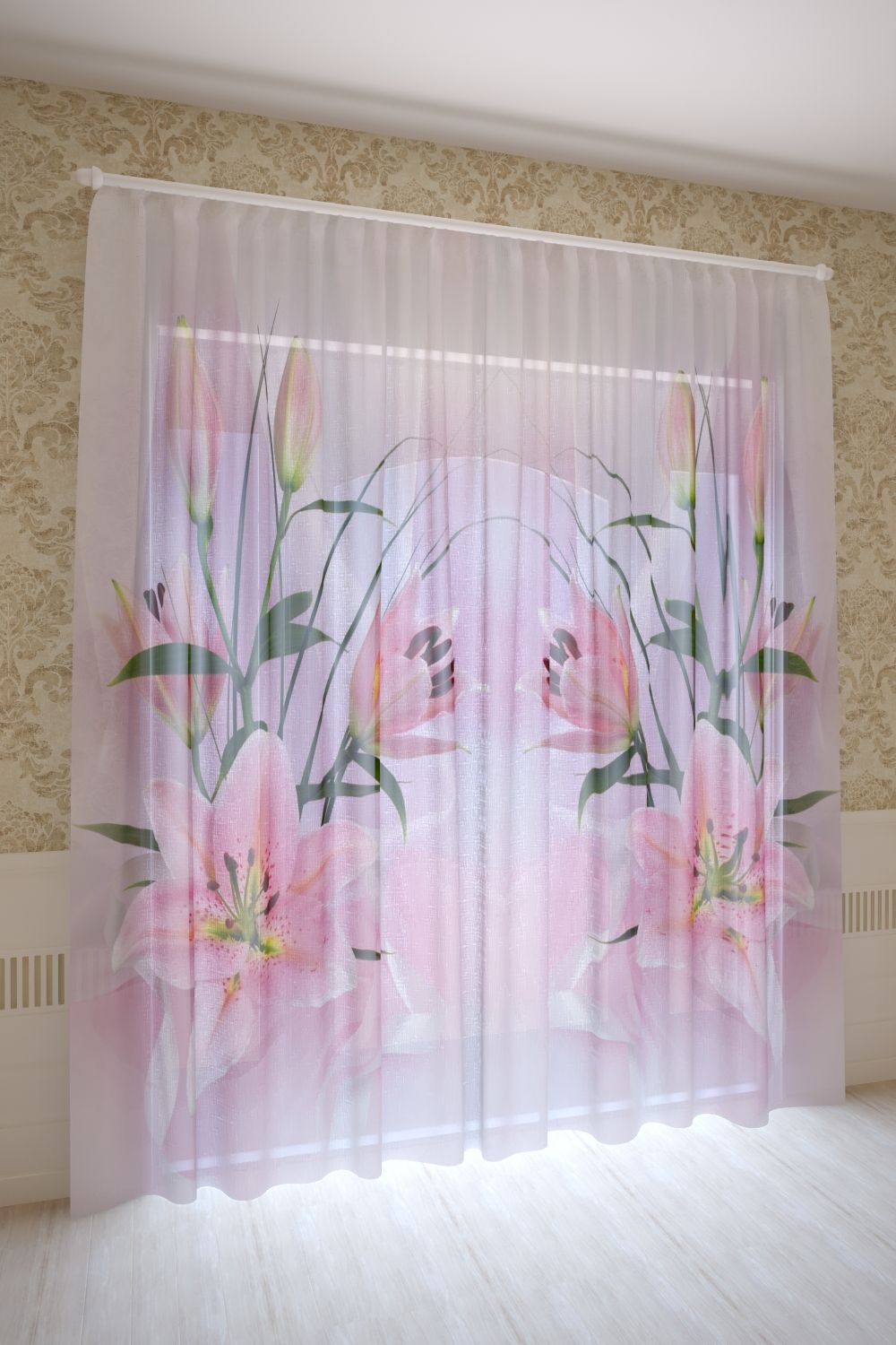 Фототюль 10829 - бледно-розовый